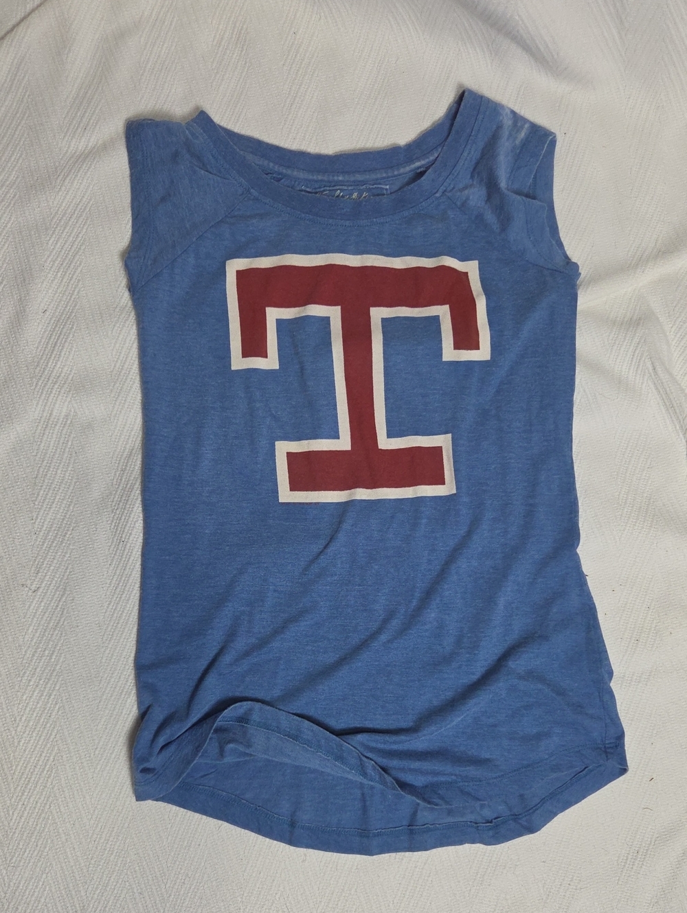 Wright & Ditson Texas Rangers Vintage Distressed Sleeveless Tank Top S